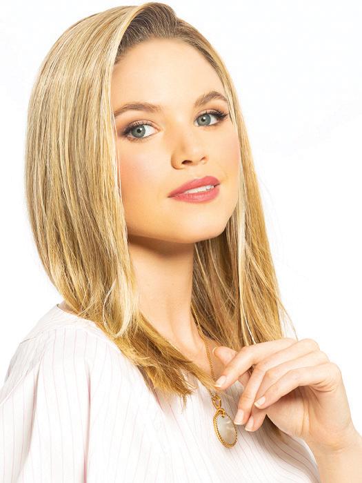 14/26/R10 | Red Blonde with Gold Blonde Highlights and Light Brown Roots