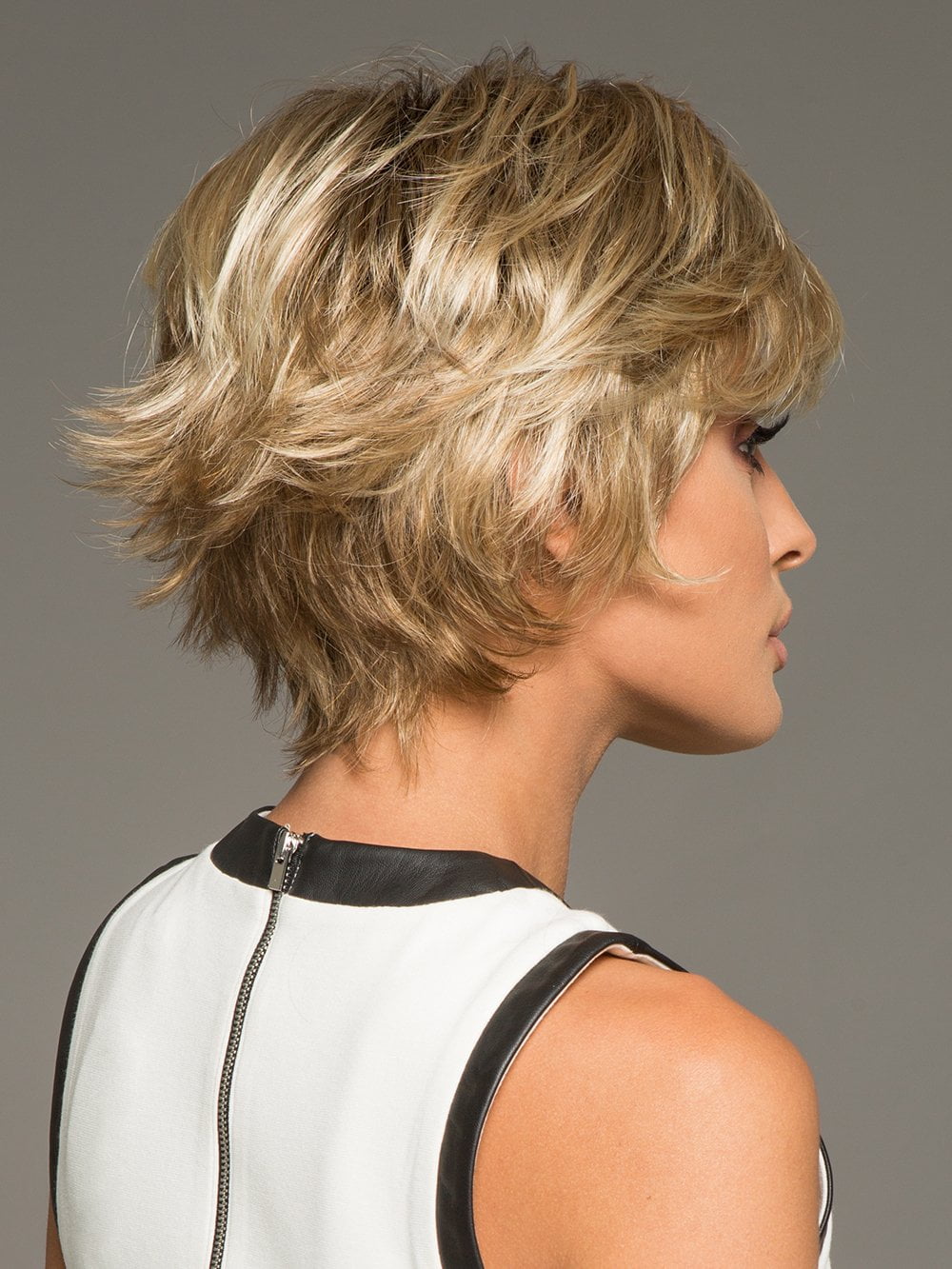 JAZZ by Jon Renau in 12FS8 SHADED PRALINE | Light Gold Brown, Light Natural Gold Blonde & Pale Natural Gold-Blonde Blend, Shaded with Medium Brown