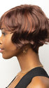 A cropped, synthetic wig