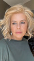 Donna @style.me.ageless wearing LOS ANGELES by BELLETRESS in color BUTTERCREAM BLONDE | A combination of Gold Blonde, Neutral Blonde, Sandy Blonde, with Pure Blonde highlights