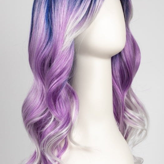 Arctic Melt | Color melt featuring cobalt blue, lavender and silver with a dark rooted base and graduating lighter towards the ends.