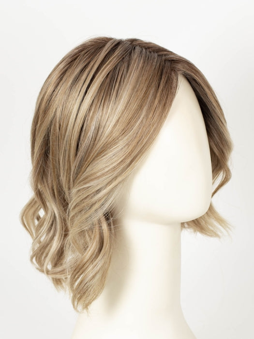 BUTTERCAKE BLONDE-R | A neutral-warm blonde blend featuring light brown, ash, and lightest blonde tones with natural-looking darker roots for added depth and realism.