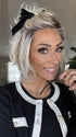 Nichole @nichole.alee wearing TREND ALERT by RAQUEL WELCH in GF19-23SS BISCUIT | Light Ash Blonde Evenly Blended with Cool Platinum Blonde with Dark Roots