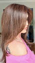 Crystal @crystallhoneycutt wearing SPEARS by BELLE TRESS in color FRENCH ROAST BROWN-R | A deep, luxurious brunette featuring a dark brown base with warm bronze and subtle red undertones. Softly rooted for natural depth and dimension.