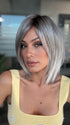 Roxie is wearing JUBILANT by GABOR in GL44-66SS SUGARED NICKEL | Deep charcoal base blends into multi-dimensional tones of medium grey with steely white highlights