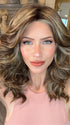 Madeline wearing ELLE by BELLETRESS in CAPPUCINO LATTE R | A Deep brunette with light brown highlights and lowlights