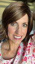 Lisa @beautifulyouwigreviews wearing NOLA by ELLEN WILLE in color TOFFEE BROWN SHADED 830.27 | Medium Brown Blended with Light Auburn and Dark Strawberry Blonde