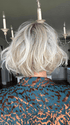 Jenna @jenna_fail wearing TREND ALERT by GABOR in color GF19-23SS BISCUIT | Light Ash Blonde Evenly Blended with Cool Platinum Blonde with Dark Roots