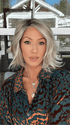 Jenna @jenna_fail wearing TREND ALERT by GABOR in color GF19-23SS BISCUIT | Light Ash Blonde Evenly Blended with Cool Platinum Blonde with Dark Roots