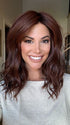 Katy C. @thewigeducator wearing BEACH WAVE MAGIC by TRESSALLURE in color 10/130R | Bright Red with Medium Brown roots