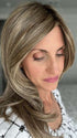 Lisa Mullins @beautifulyouwigreviews wearing SPOTLIGHT ELITE by RAQUEL WELCH WIGS in color RL12/22SS SHADED CAPPUCCINO | Light Golden Brown Evenly Blended with Cool Platinum Blonde Highlights with Dark Roots