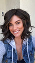 Katy C. @thewigeducator wearing EDITOR'S PICK by RAQUEL WELCH WIGS in color RL4/10SS ICED JAVA | Off Black shaded with Dark Brown