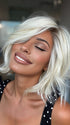 Roxie wearing NEWPORT by BELLETRESS in ALPINE CREAM R | Icy Blonde Shade with a Cool, Creamy Base Softened by Hints of Pale Beige