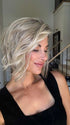 Katy C. @thewigeducator wearing TREND ALERT by GABOR in color GF19-23SS BISCUIT | Light Ash Blonde Evenly Blended with Cool Platinum Blonde with Dark Roots