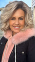 Donna @style.me.ageless wearing ECLAT by ELLEN WILLE in color PEARL-BLONDE-ROOTED 101.16.1001 | Pearl Platinum, Dark Ash Blonde, and Medium Honey Blonde mix