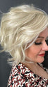 Marcie Mertz @wig.obsessed wearing TREND ALERT by GABOR in color GF16-22 ICED SWEET CREAM | Pale Blonde with Slight Platinum Highlighting