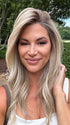 Katy C. @thewigeducator wears MILANO by BELLETRESS (styled) in color BEIGE LINEN BLONDE R | Neutral Beige Blonde mixed with Medium and Dark Blonde, Highlighted using Ash Blonde with Medium Brown Root color