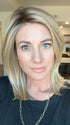 Jenny B. @thewiggygirl wearing GENOVA by BELLETRESS in color RAW SUGAR BLONDE | A Neutral Light Blonde, Honey Blonde, Pale Gold Blonde, with a base of Light Brown Low Lights featuring a Medium Root Color