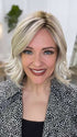 Marcie Mertz @wig.obsessed wearing NEWPORT by BELLETRESS in color CRUSHED ALMOND BLONDE R | A soft Neutral Light Blonde with a Light and Medium Blended Root Color.