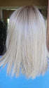 Natalie Gray @vanish.into.thin.hair wearing CALABASAS by BELLETRESS in color CRUSHED ALMOND BLONDE R | A soft Neutral Light Blonde with a Light and Medium Blended Root Color.