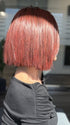 Roxie wearing CUTTING EDGE by GABOR in GF132SS SANGRIA | Intense Fiery Red with dark roots and blended highlights for dimension and depth