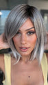Roxie is wearing JUBILANT by GABOR in GL44-66SS SUGARED NICKEL | Deep charcoal base blends into multi-dimensional tones of medium grey with steely white highlights