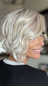 Nichole @nichole.alee wearing TREND ALERT by RAQUEL WELCH in GF19-23SS BISCUIT | Light Ash Blonde Evenly Blended with Cool Platinum Blonde with Dark Roots