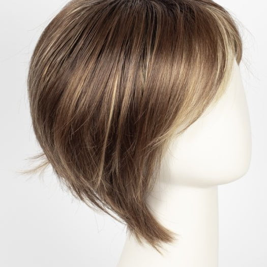 ALMOND SPICE-R | Rooted Dark Brown with Medium Brown Base with Honey and Platinum Blonde Highlights