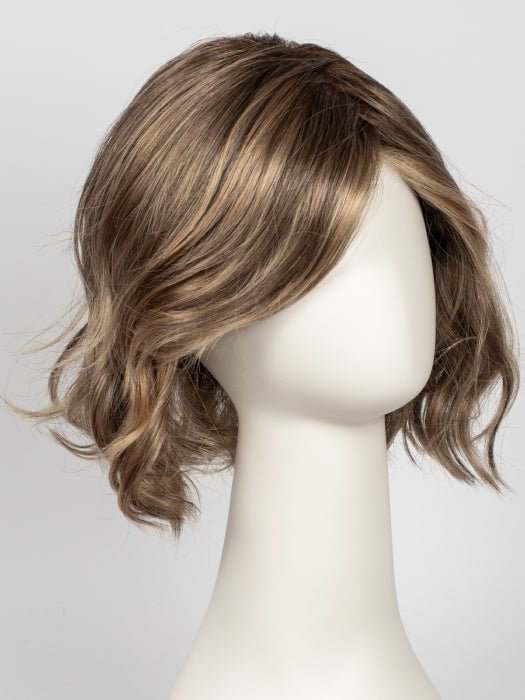 24BT18S8 SHADED MOCHA | Medium Natural Ash Blonde & Light Natural Gold Blonde Blend, Shaded with Medium Brown