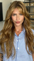 Madeline wearing GAIA by BELLETRESS in BUTTER PECAN R | A blonde/red blend with a golden-beige base swirled with soft