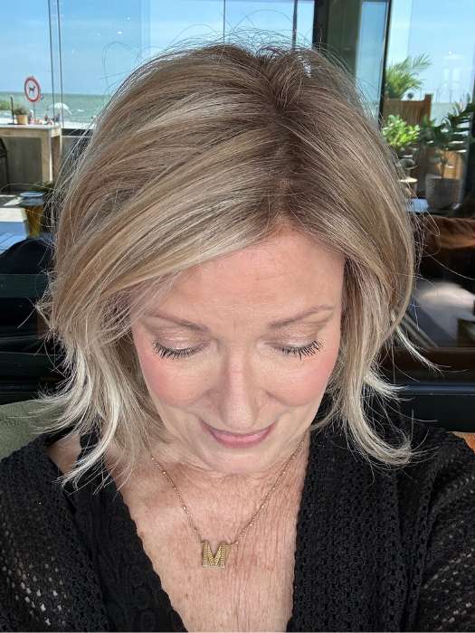 Mel B. @mels.be.ageless wearing NOLA by ELLEN WILLE in color CHAMPAGNE SHADED 24.25.16 | Lightest Ash Blonde and Lightest Golden Blonde with Light Neutral Blonde Blend and Shaded Roots