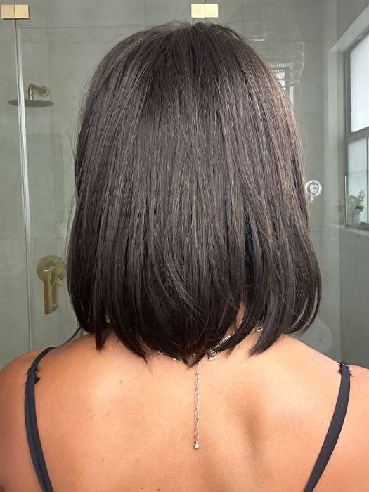 Lorena @faux.hurr.lifee wearing ALVA by NORIKO in color DARK-CHOCOLATE | Dark Brown and Medium Brown Evenly Blended