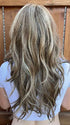 Steph @wigswithsteph wearing LYNDON by RENE OF PARIS in color CASHMERE-BROWN-SR | Slightly Rooted Medium Beige Brown base with woven Velvet Blonde Highlights

