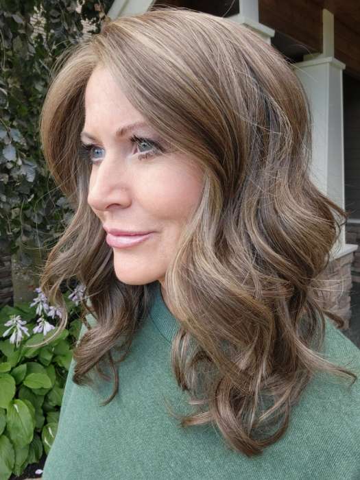 Natalie Gray @vanish.into.thin.hair wearing LAGUNA BEACH by BELLETRESS in color COOLEST ASH BROWN | A combination of Light Ash Brown, Cool Medium Brown and a hint of Dark Blonde
