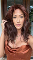 Jenna Fail @jenna_fail wearing BEACH WAVE MAGIC by TRESSALLURE in color 10/130R | Bright Red with Medium Brown roots