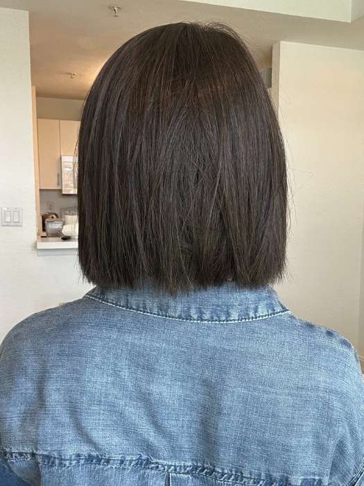 Lorena @faux.hurr.lifee wearing LIA II by ELLEN WILLE in color ESPRESSO MIX 2.4 | Black/Dark Brown Blend, and Darkest Brown Blend