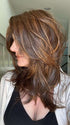 Jenny B @thewiggygirl in color  MOCHA MAPLE BROWN | A mix of Dark Brown, Medium Brown, Light Auburn, Medium Strawberry