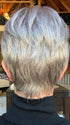 Sparky @an_affair_with_hair wearing JUMP by ELLEN WILLE in color SNOW MIX 60.56.58 | Pearl White, Lightest Blonde, and Black/Dark Brown with Grey Blend