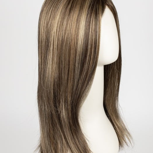 CHOCOLATE-FROST-R | Dark Brown Base with Honey Blonde and Platinum Highlights with Dark Brown Roots