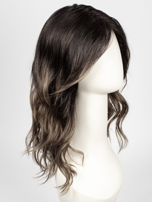 S2-103/18RO MIDNIGHT | Black/Brown Blend roots to midlength, Platinum Blonde& Dark Natural Ash Blonde blend midlength to ends