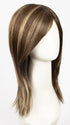 ICED-MOCHA-R | Rooted Dark Brown with Medium Brown Base Blended with Light Blonde Highlights
