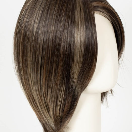 DARK BROWN HL | A Blend of Dark Brown, Strawberry Light Auburn and Soft Chunky Medium and Dark Blonde Highlights.