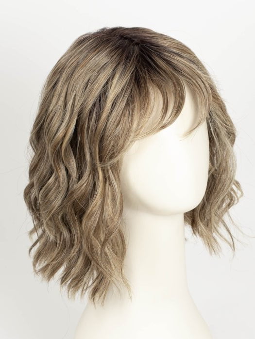 GF12-22SS SHADED CAPPUCCINO | Light Golden Brown Evenly Blended with Cool Platinum Blonde Highlights with Dark Roots