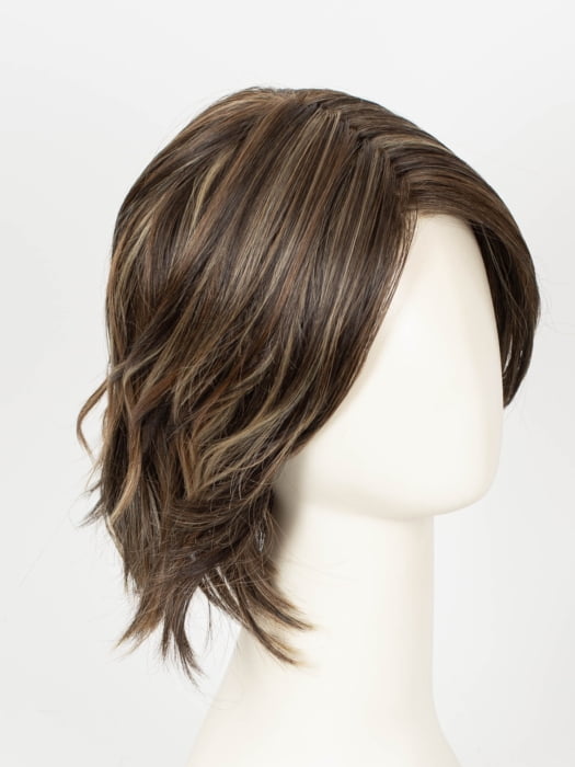DARK BROWN HL | A Blend of Dark Brown, Strawberry Light Auburn and Soft Chunky Medium and Dark Blonde Highlights.
