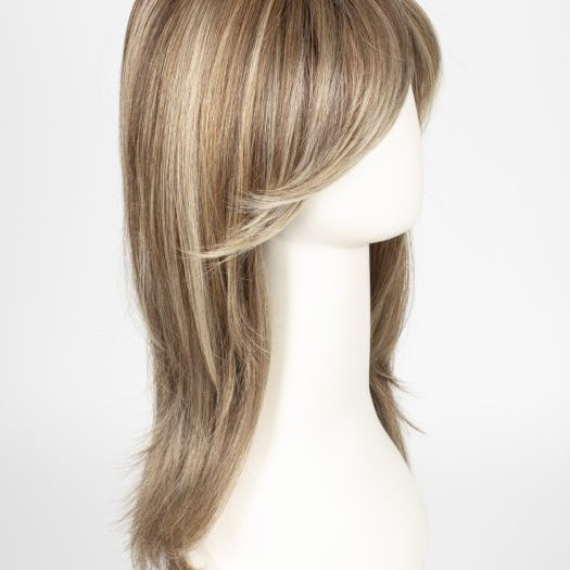 RL12/22SS SHADED CAPPUCCINO | Light Golden Brown Evenly Blended with Cool Platinum Blonde Highlights with Dark Roots