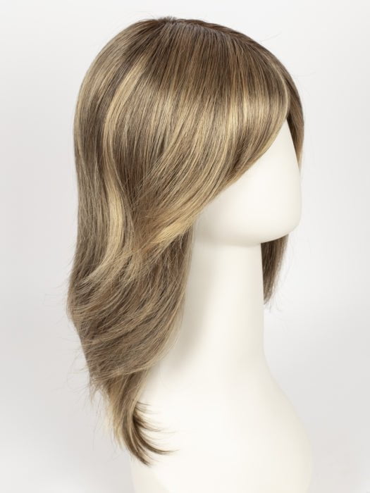 24BT18S8 SHADED MOCHA | Medium Natural Ash Blonde & Light Natural Gold Blonde Blend, Shaded with Medium Brown