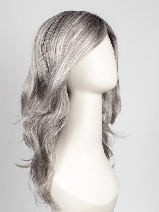 CHROMERT1B | Gray and White with 25% Medium Brown Blend and Off-Black Roots