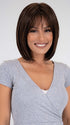 A mid-length synthetic wig