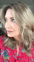 Emily H. @she_sheds_more wearing AMANDA by ENVY in color GOLDEN SANDSTONE | Creamy Beige-Blonde with Darker Brown Roots