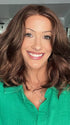Jenna Fail @jenna_fail wearing AMANDA by ENVY in color CINNAMON RAISIN | Medium Brown with Auburn and Cinnamon highlights